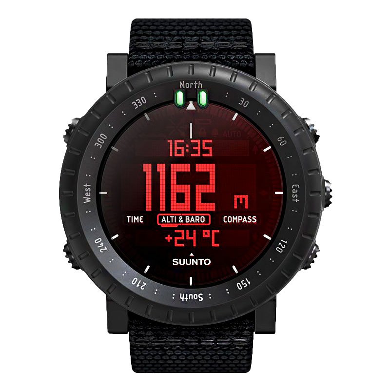 SUUNTO Core ブラック/レッド CORE : コア 3気圧防水 腕時計 ナイロン