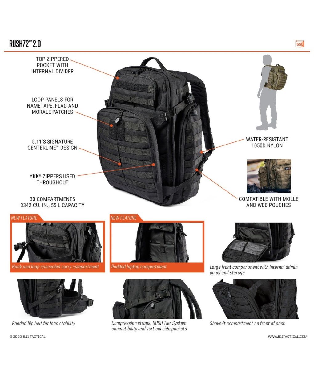 5.11 tacticalラッシュ72 レンジャーグリーン Rush 5.11 Tactical Rush72 Pack 2.0 Multicam
