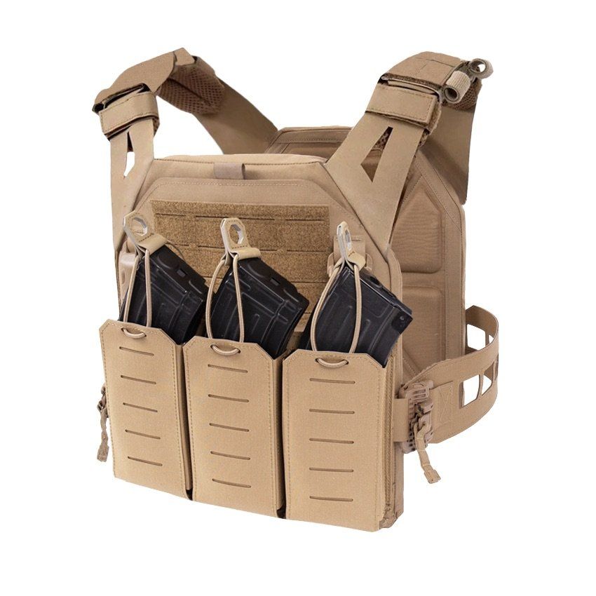 Warrior Laser Cut LPC V3 Low Profile Plate Carrier Base With Slimline Ladder Sides, DFP AK47 7.62 Magazine Pouch