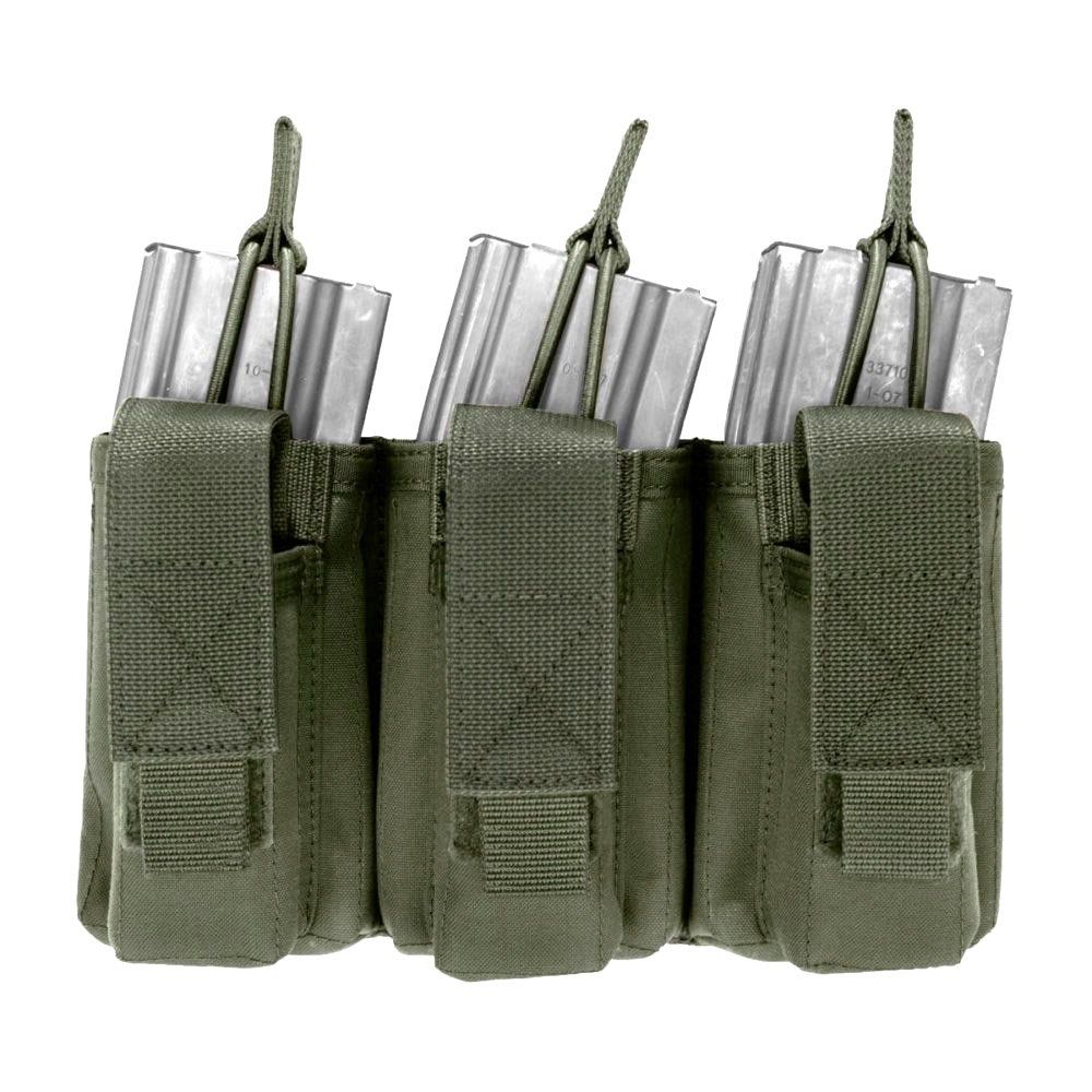 Warrior Triple Open 5.56mm Mag/Bungee Retention with 3 Pistol Mag