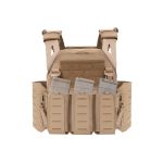 Warrior Laser Cut LPC V1 Low Profile Plate Carrier with Solid Sides, DFP Triple Bungee Low Profile Elastic G2 5.56 Mag Pouch