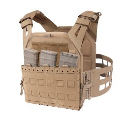 Warrior Laser Cut LPC V2 Low Profile Plate Carrier with Ladder Sides and DFP Kangaroo Pouch with Triple 5.56 Inserts