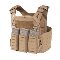 Warrior Laser Cut LPC V1 Low Profile Plate Carrier with Solid Sides, DFP Triple Bungee Low Profile Elastic G2 5.56 Mag Pouch